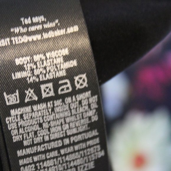 Ted Baker London Izzie Oil Painting Dress Floral Ruched Bodycon Size 4 H12695 - Picture 8 of 11